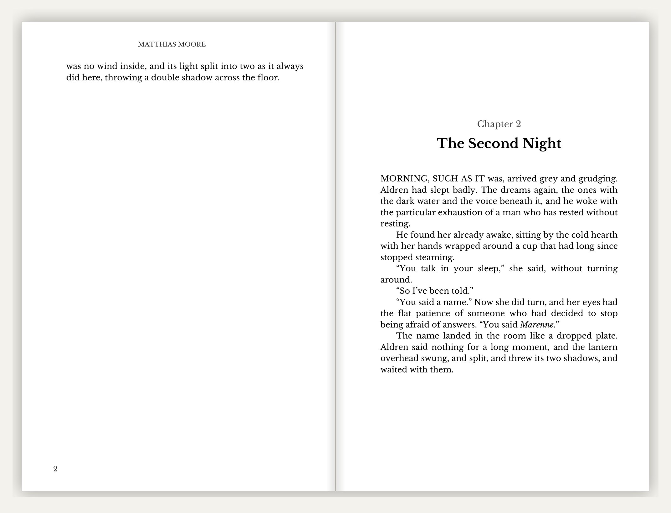A rendered book interior page with a chapter-opening drop cap